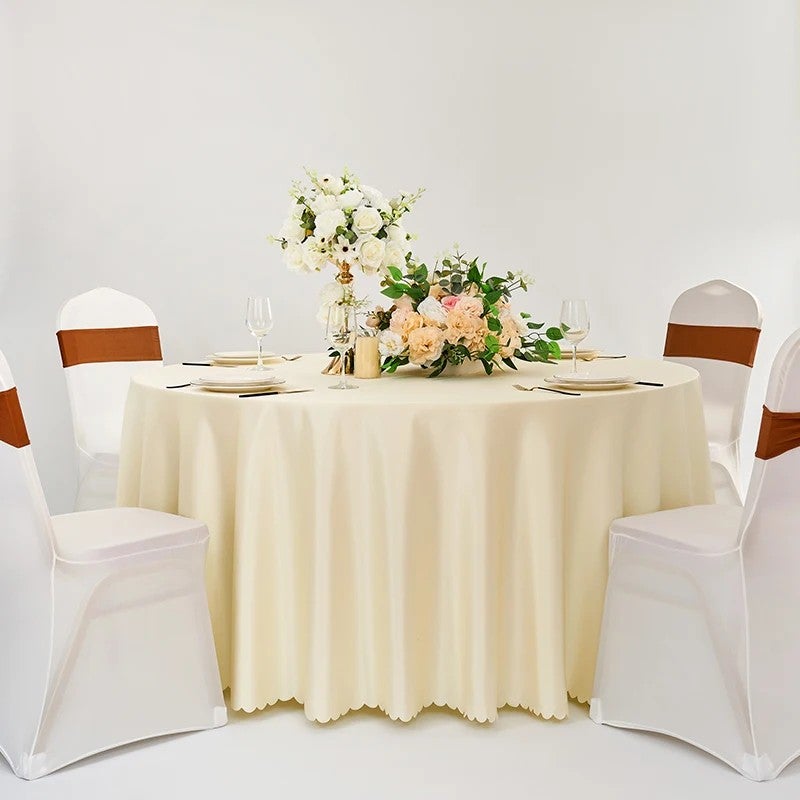 Bluejw Hotel and Restaurant Modern Single-Sided Satin Tablecloth Woven Table Runner and Table Skirt - Image 1